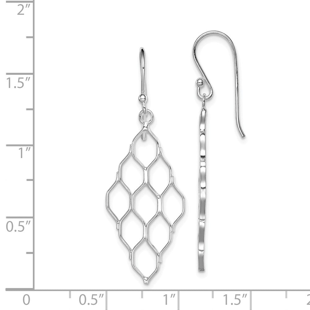 Quality Gold Sterling Silver Rhodium Plated Honeycomb Dangle Earrings