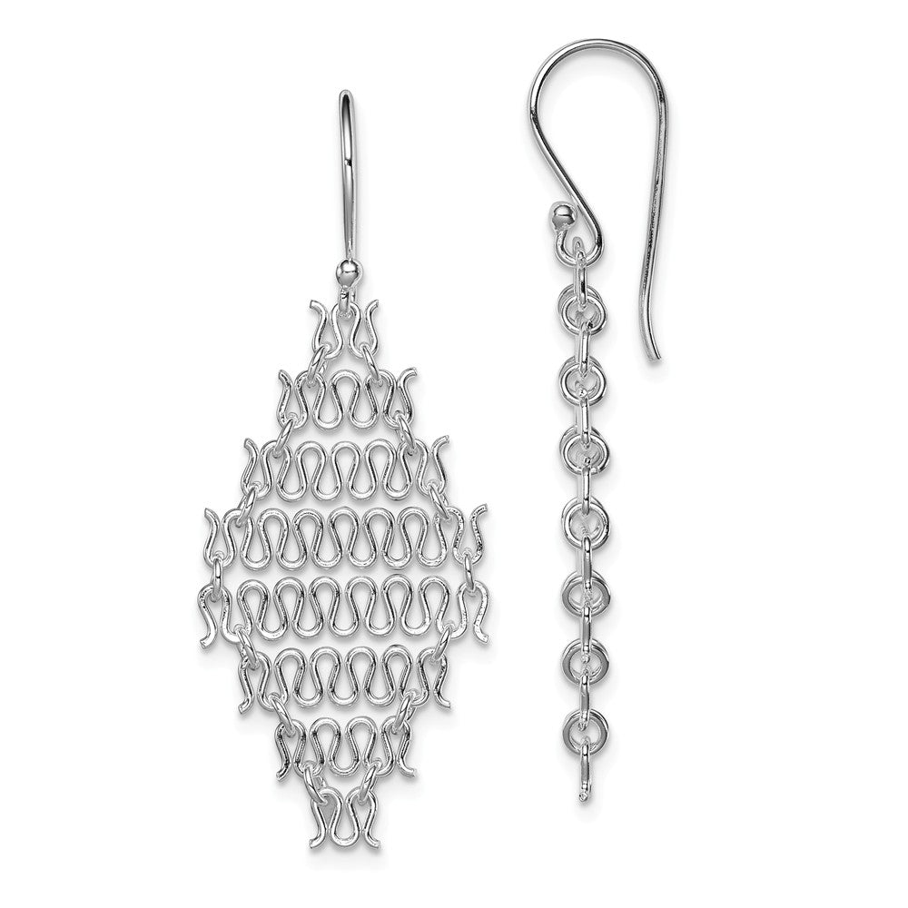 Quality Gold Sterling Silver Rhodium Plated Chain Link Dangle Earrings