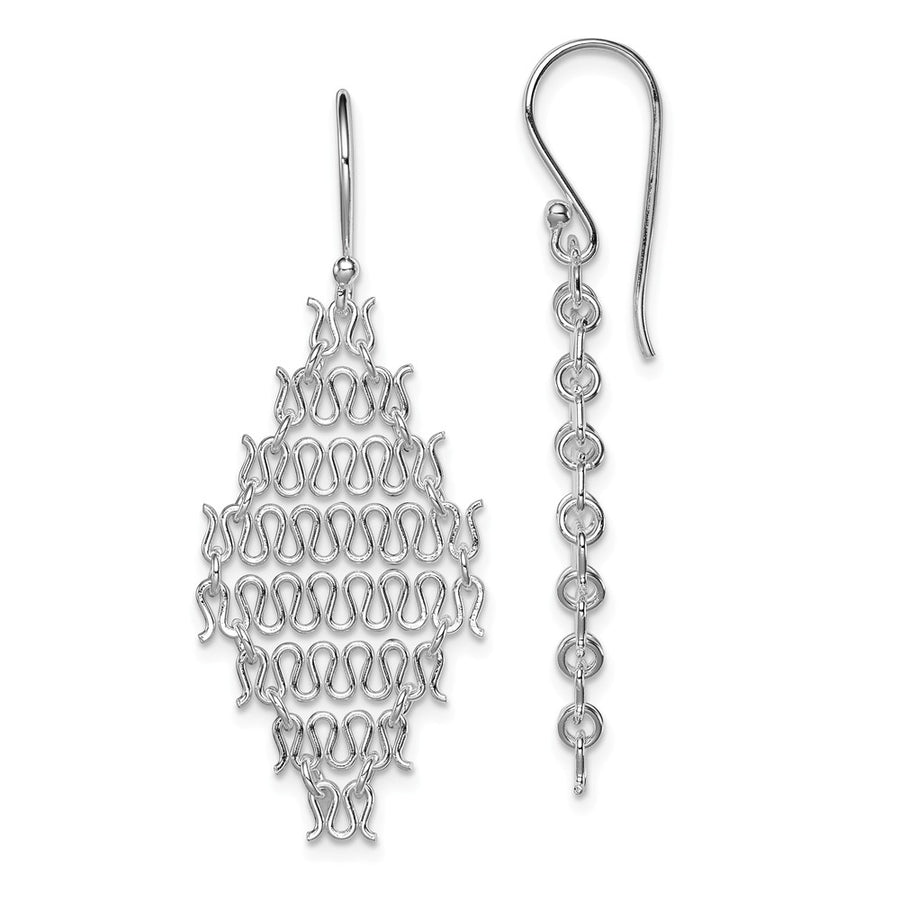 Quality Gold Sterling Silver Rhodium Plated Chain Link Dangle Earrings