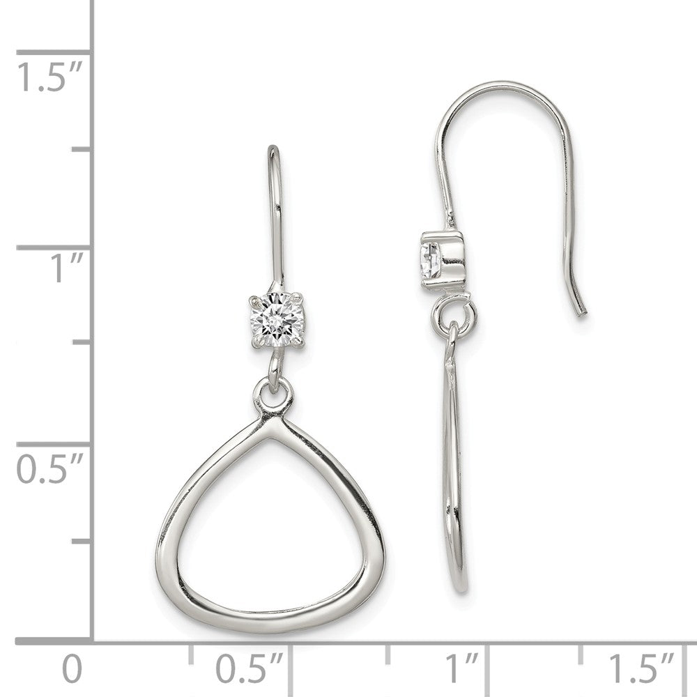 Quality Gold Sterling Silver CZ Dangle Shepherd Hook Earrings