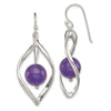 Quality Gold Sterling Silver Twist Dangle Amethyst Earrings