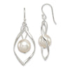 Quality Gold Sterling Silver Twist Dangle Simulated Pearl Earrings