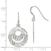 Quality Gold Sterling Silver Diamond Cut Circle Dangle Earrings