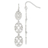 Quality Gold Sterling Silver Diamond Cut Ovals Dangle Earrings