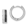 Quality Gold Sterling Silver Rhodium-plated White and Black CZ Hinged Hoop Earrings