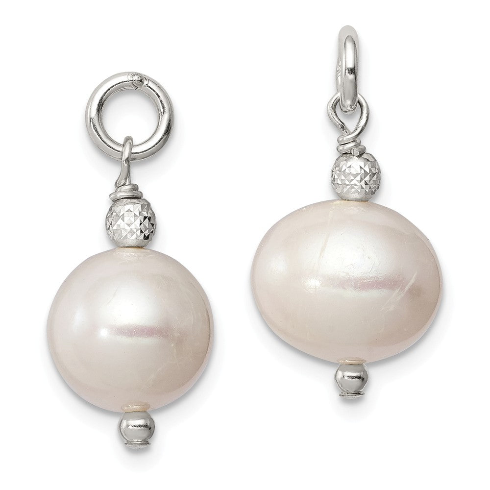 Quality Gold Sterling Silver FW Cultured Pearl and Bead Hoop Earring Enhancers