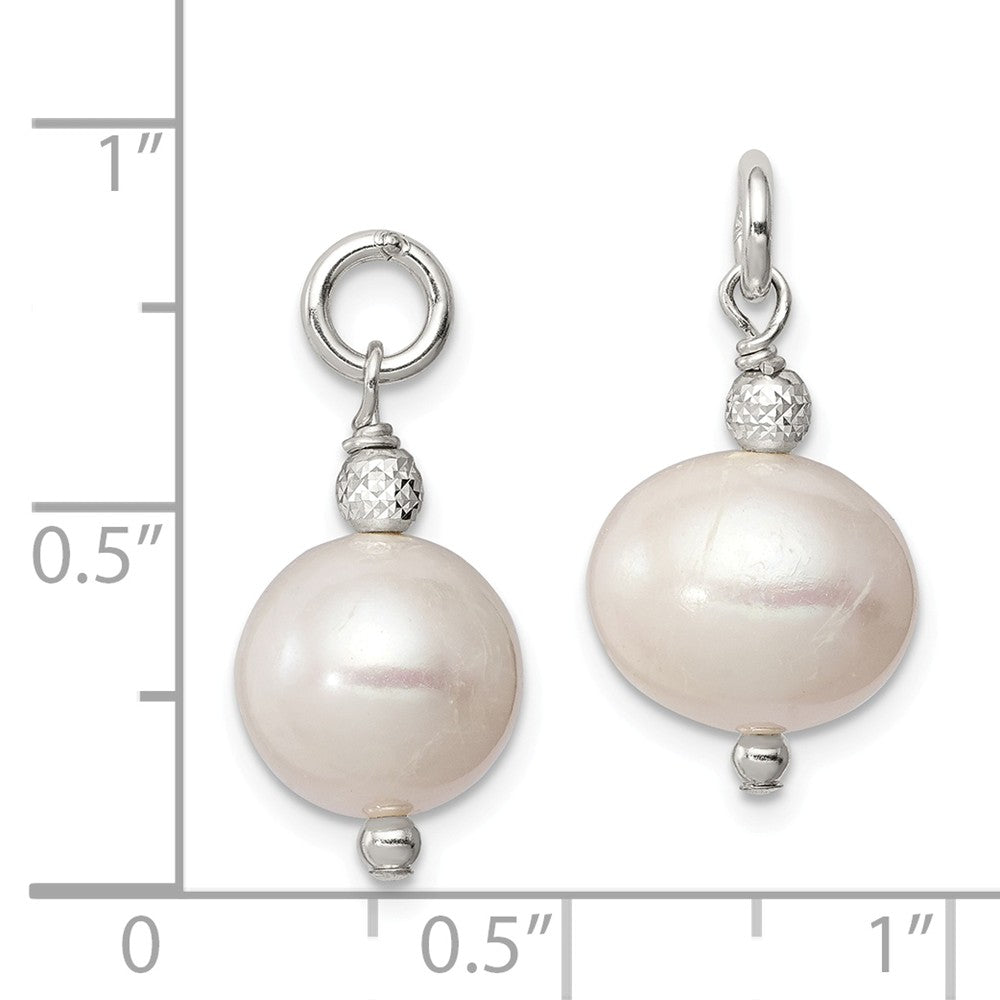 Quality Gold Sterling Silver FW Cultured Pearl and Bead Hoop Earring Enhancers