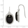 Quality Gold Sterling Silver Black Agate Dangle Earrings