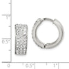 Quality Gold Sterling Silver White Crystal Small Hinged Hoop Earrings