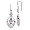 Quality Gold Sterling Silver Amethyst Fancy Dangle Earrings