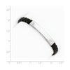 Quality Gold Sterling Silver Rhodium-plated Black Braided Leather Bracelet