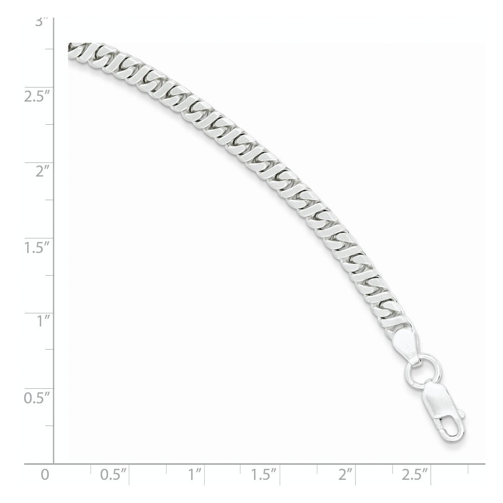 Quality Gold Sterling Silver 4.25mm Fancy Flat Link Bracelet