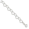 Quality Gold Sterling Silver 0.6mm Fancy Heart Link Anklet