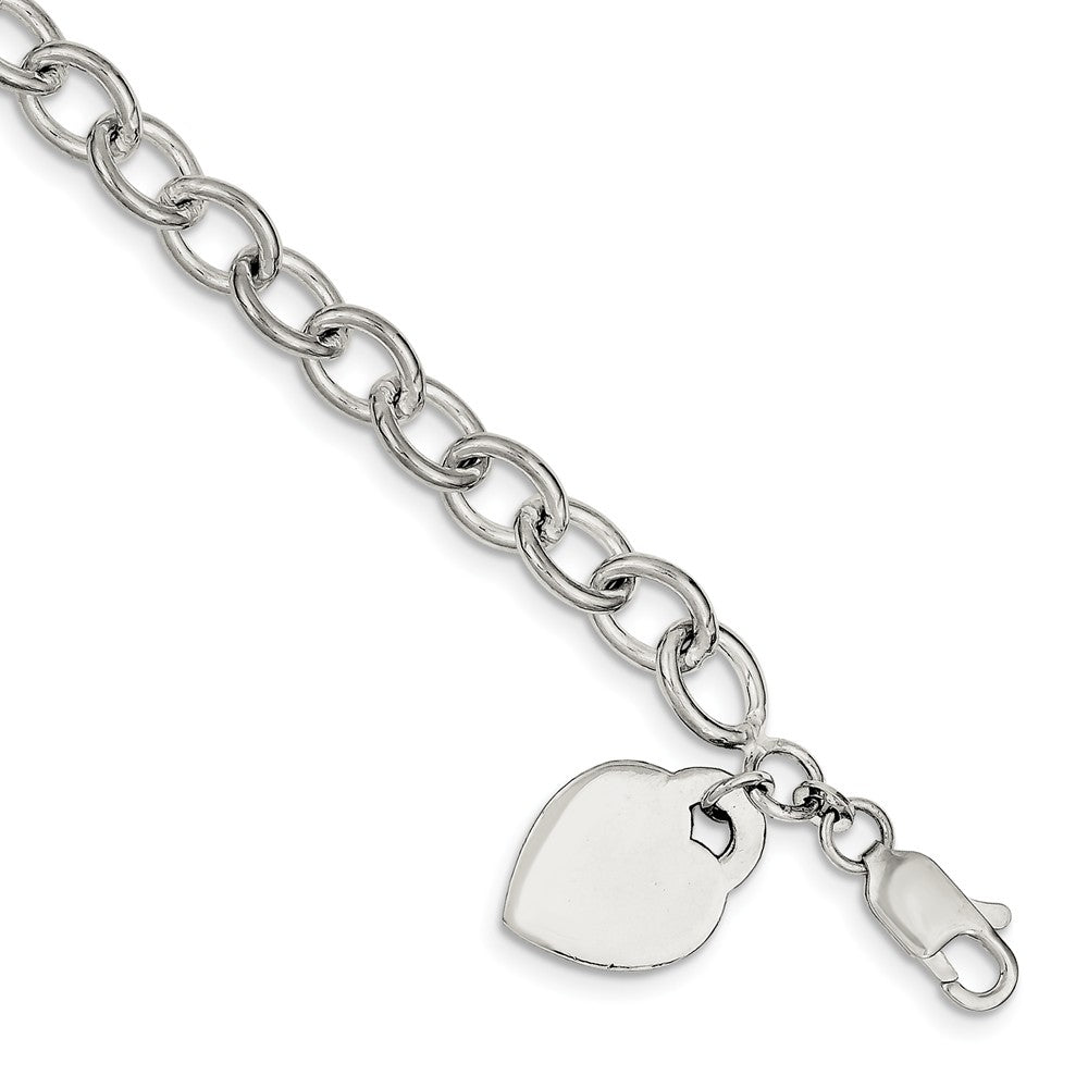 Quality Gold Sterling Silver Heart Charm Bracelet