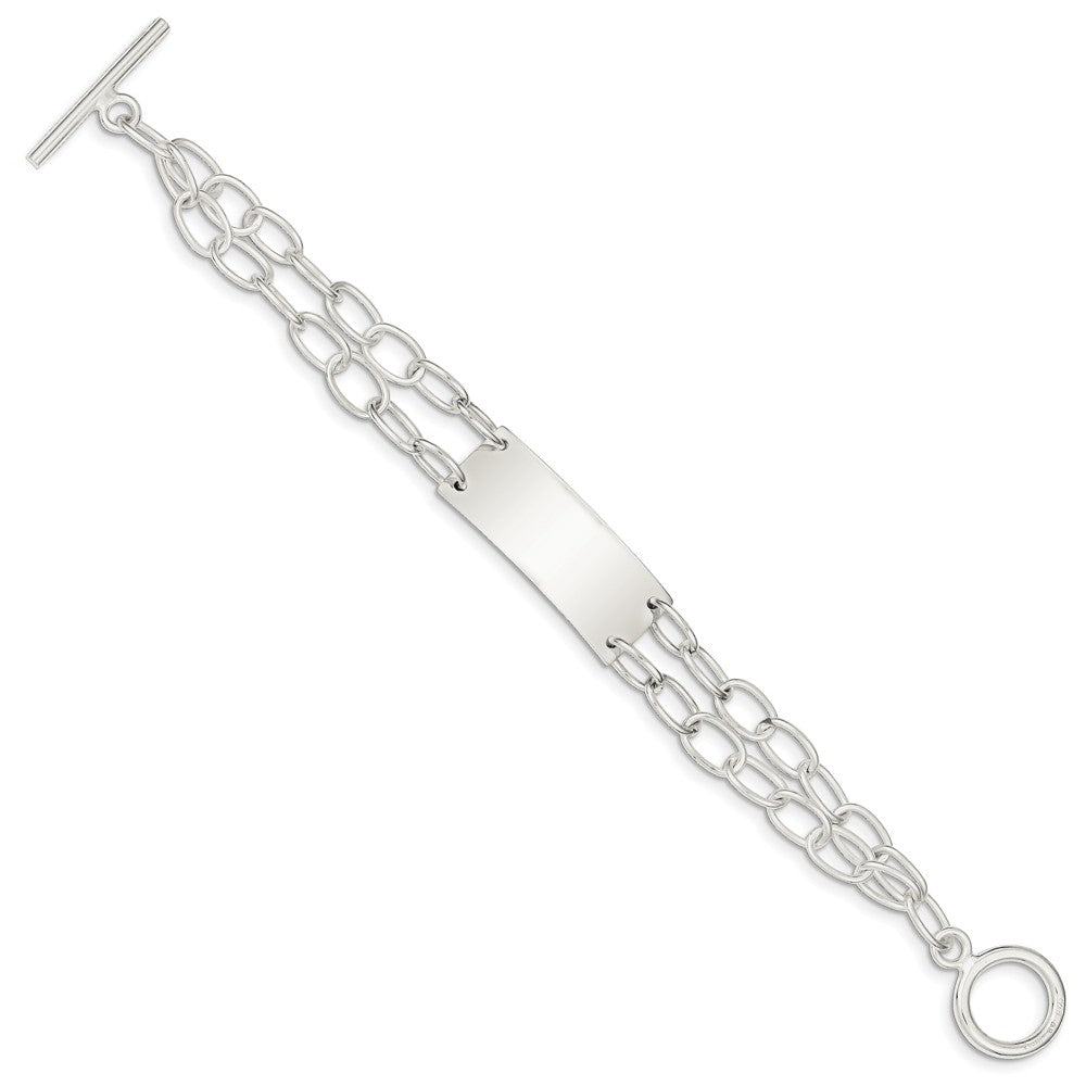 Quality Gold Sterling Silver Double Strand Oval Link ID Bracelet