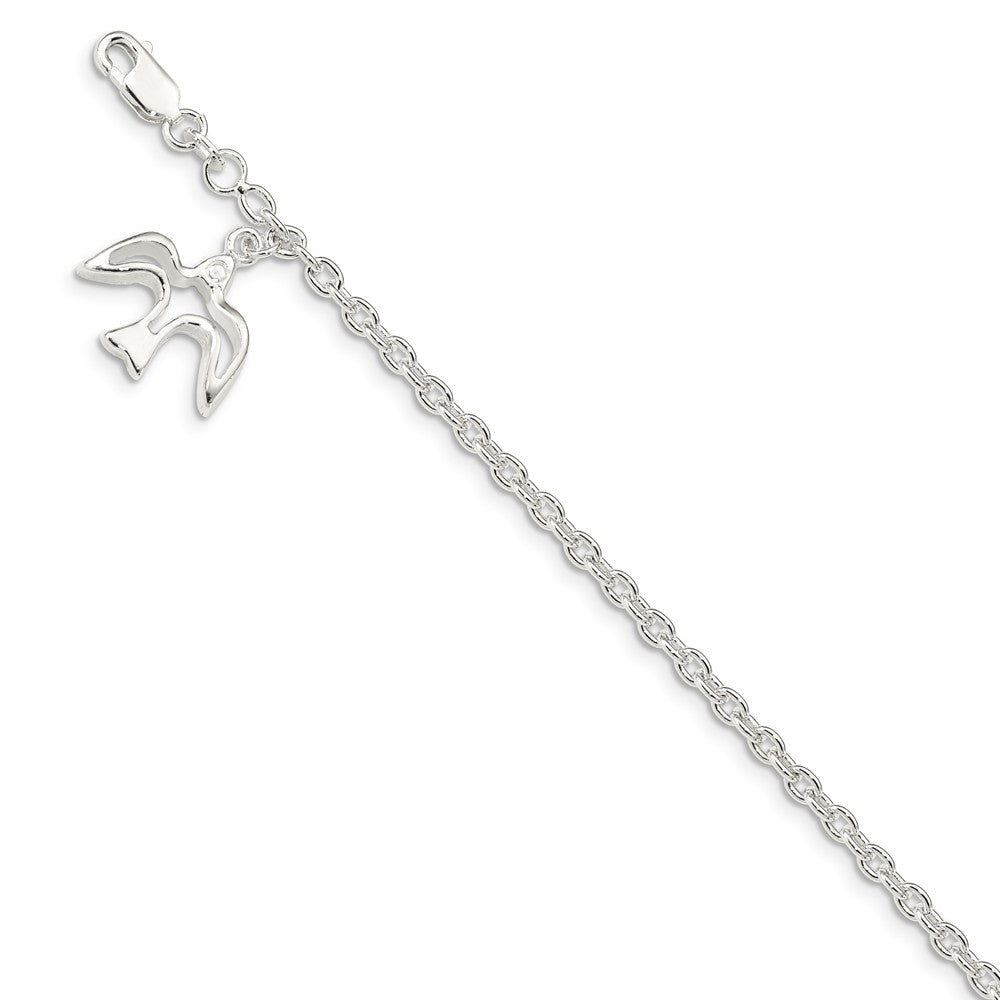 Quality Gold Sterling Silver Dove Charm Bracelet