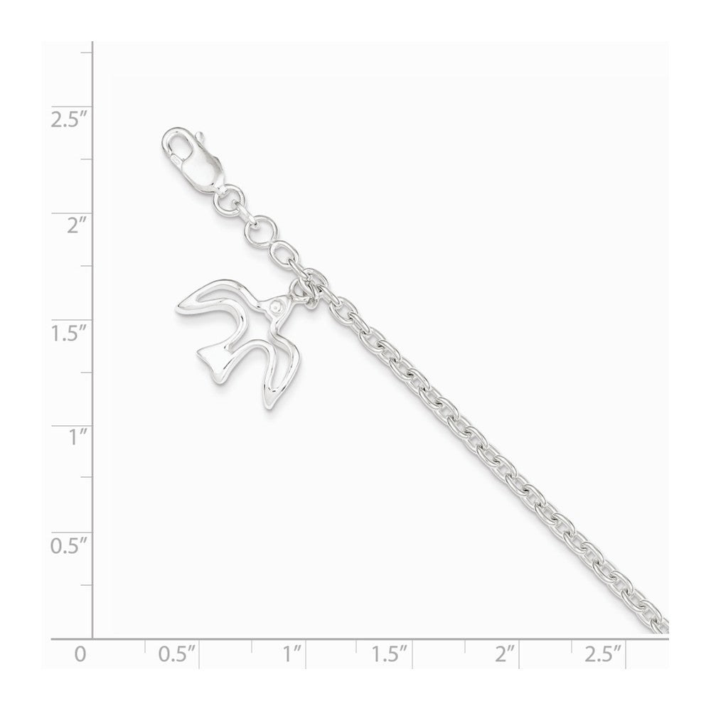 Quality Gold Sterling Silver Dove Charm Bracelet