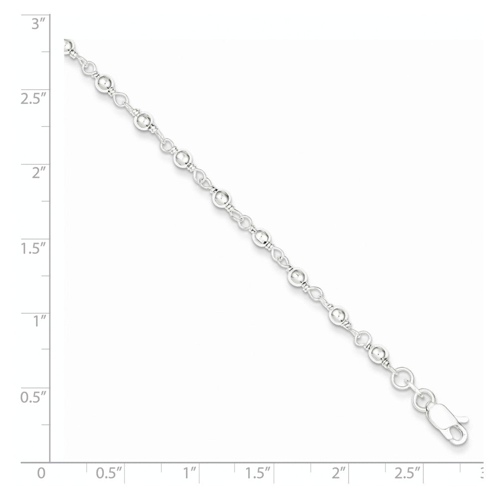 Quality Gold Sterling Silver Bead & Link Bracelet