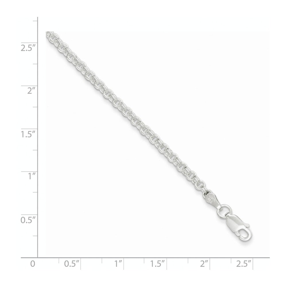 Quality Gold Sterling Silver 3mm Double Link Charm Bracelet