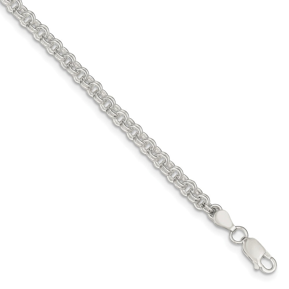 Quality Gold Sterling Silver 4mm Double Link Charm Bracelet