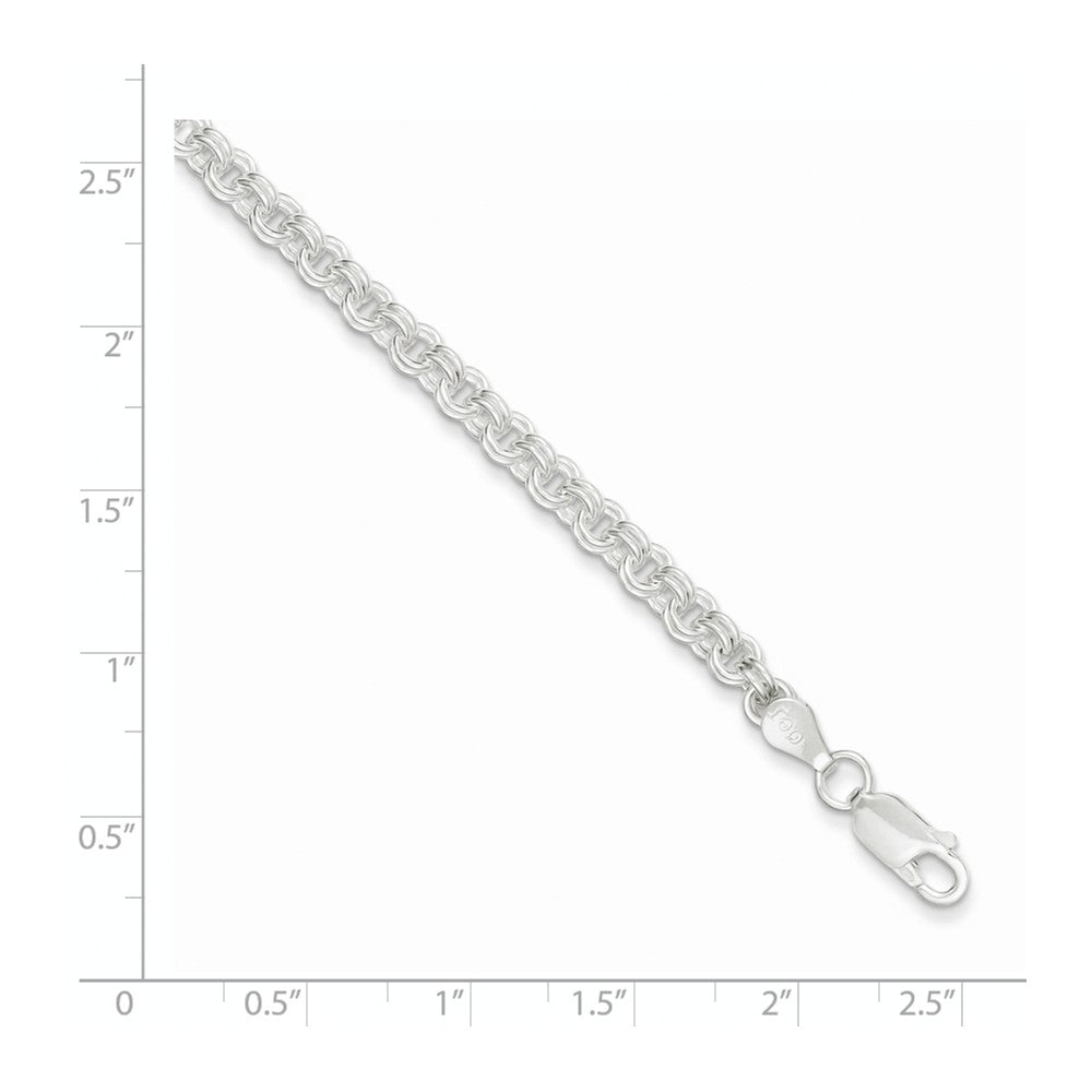 Quality Gold Sterling Silver 4mm Double Link Charm Bracelet