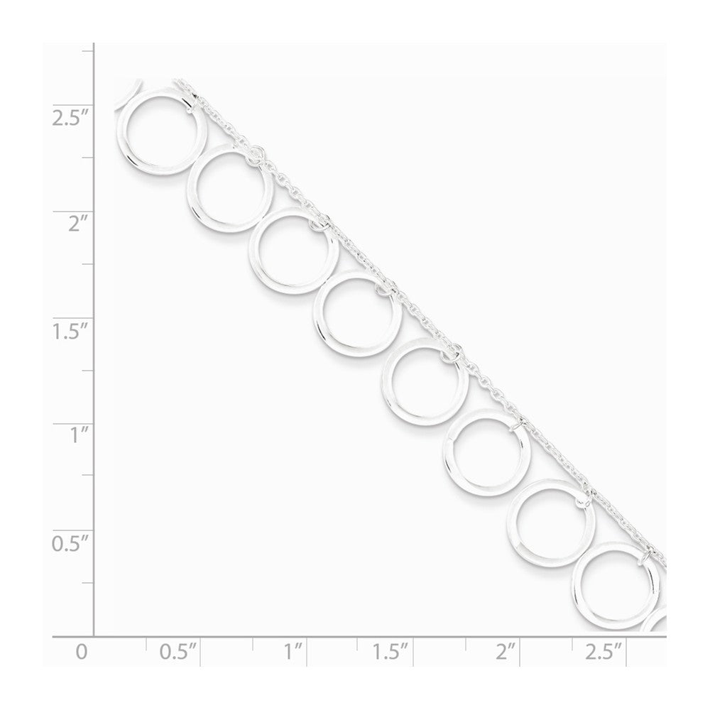 Quality Gold Sterling Silver Dangle Circles Anklet