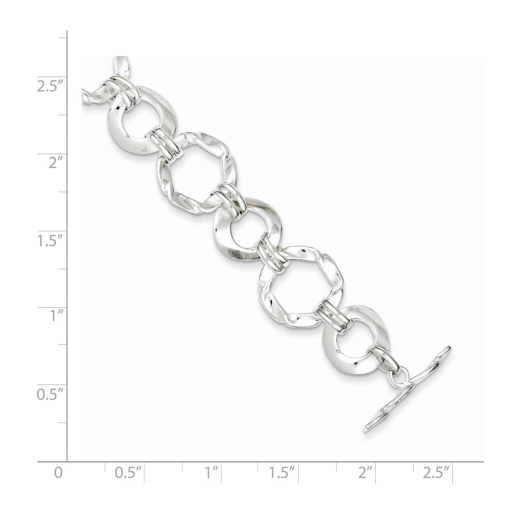 Quality Gold Sterling Silver Fancy Circle Link Bracelet