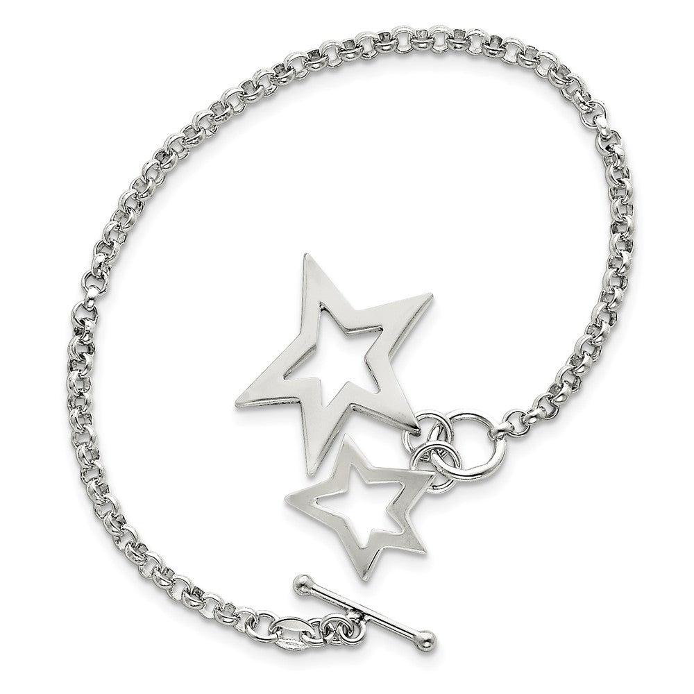 Quality Gold Sterling Silver Fancy Stars Bracelet