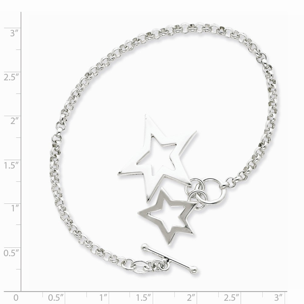Quality Gold Sterling Silver Fancy Stars Bracelet