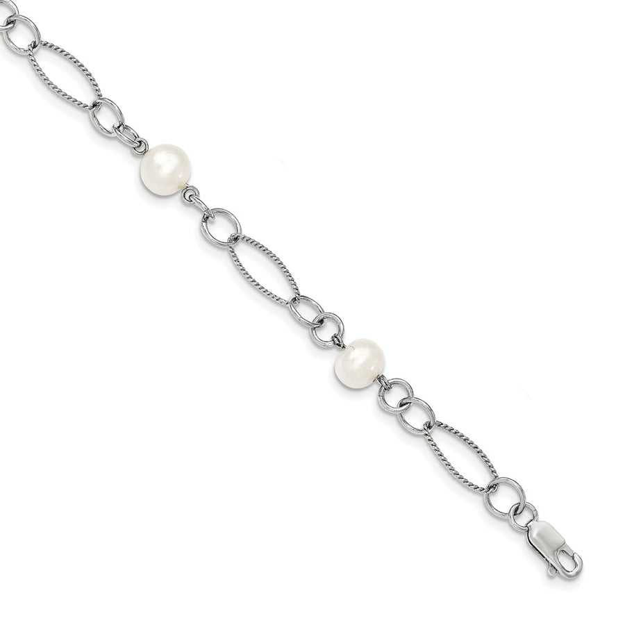 Quality Gold Sterling Silver Rhodium Freshwater Cultured Pearl Bracelet