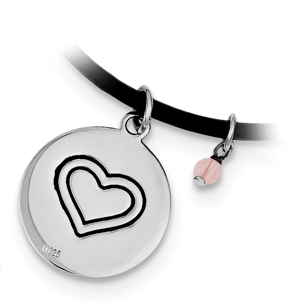 Quality Gold Sterling Silver Black Leather Expandable Cord Bracelet