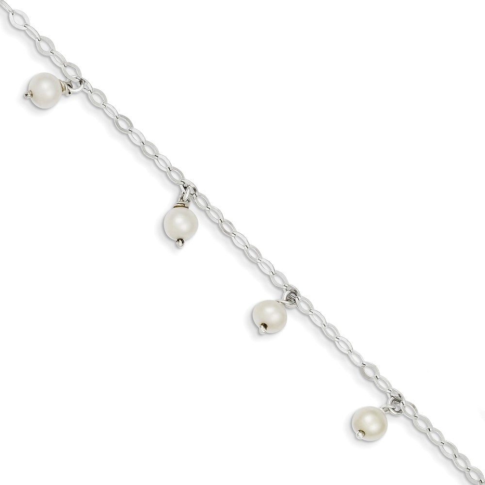 Quality Gold Sterling Silver White Cultured FW Pearl Bracelet