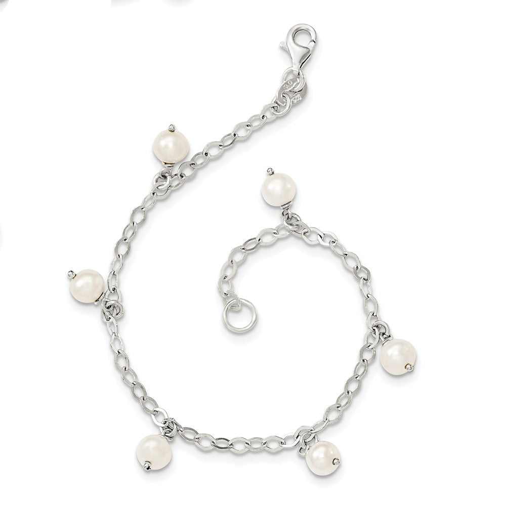 Quality Gold Sterling Silver White Cultured FW Pearl Bracelet