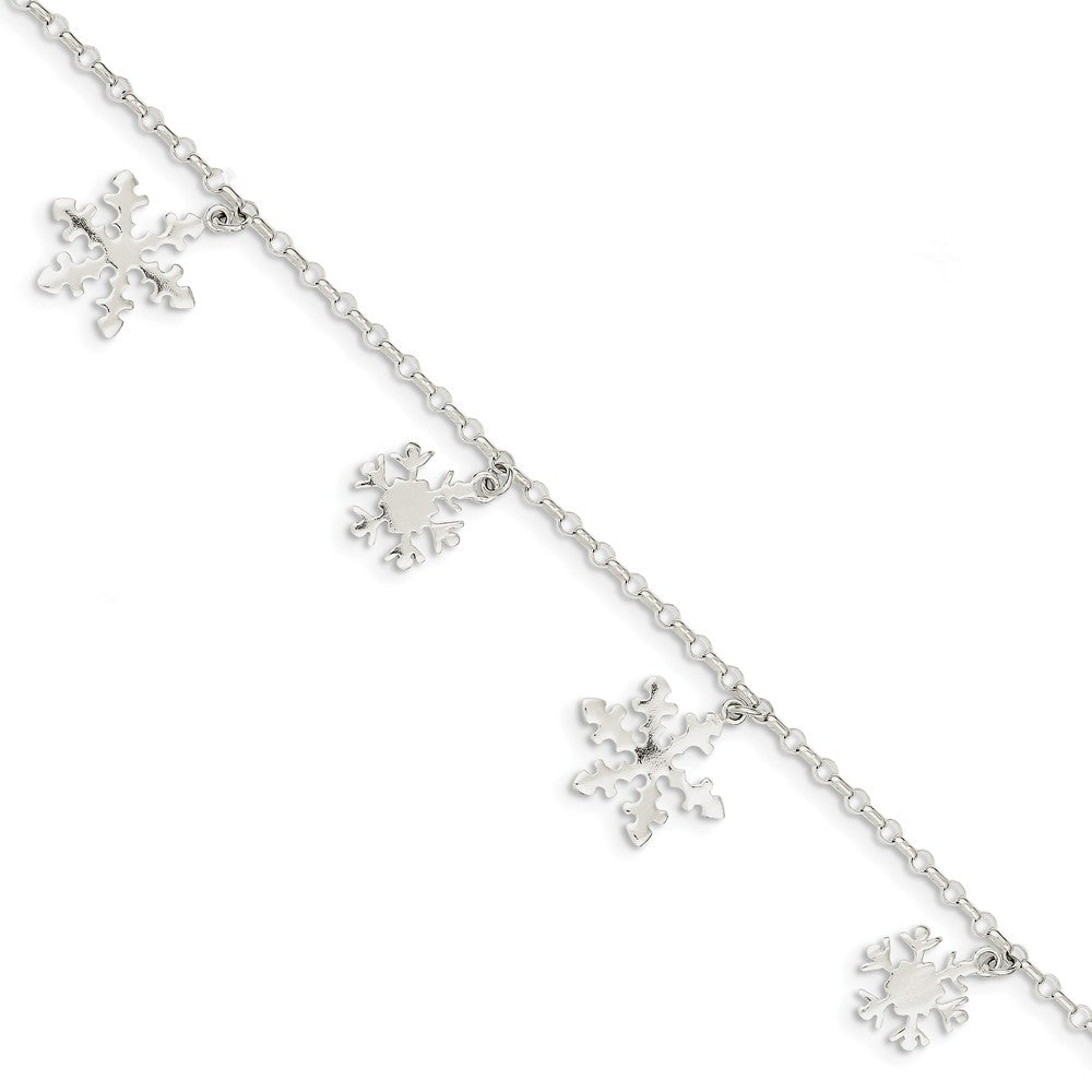 Quality Gold Sterling Silver Diamond-Cut Snowflake Bracelet
