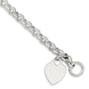 Quality Gold Sterling Silver Heart Toggle Bracelet