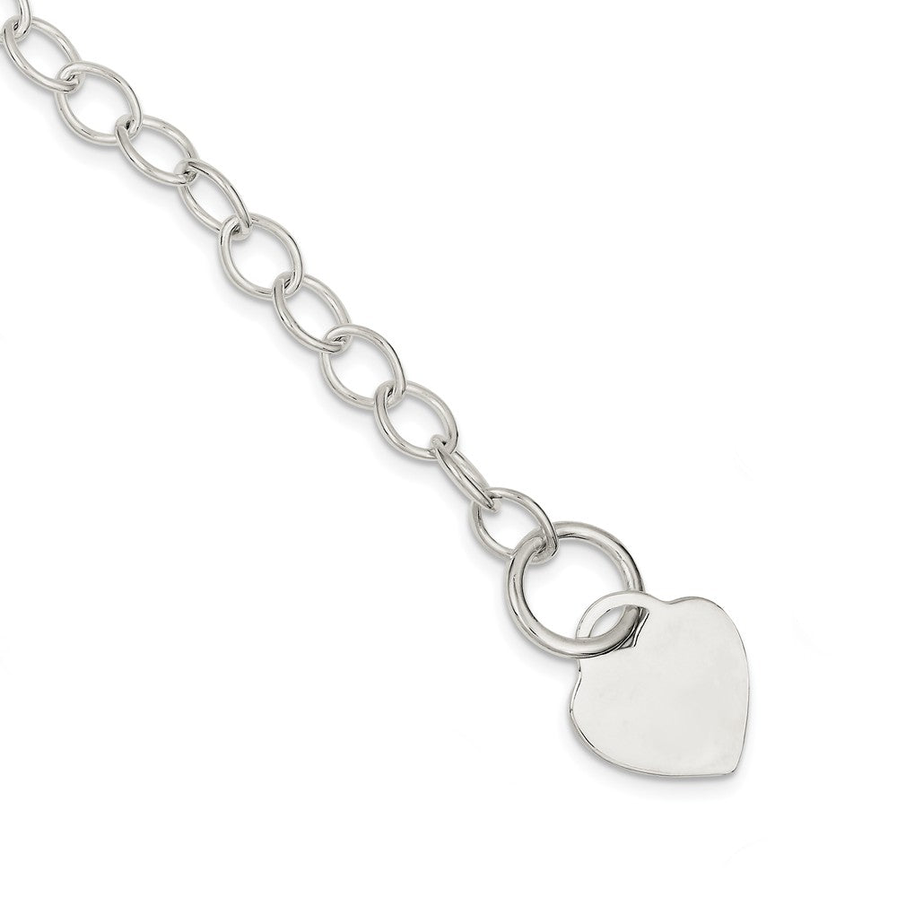 Quality Gold Sterling Silver Toggle Link Heart Bracelet