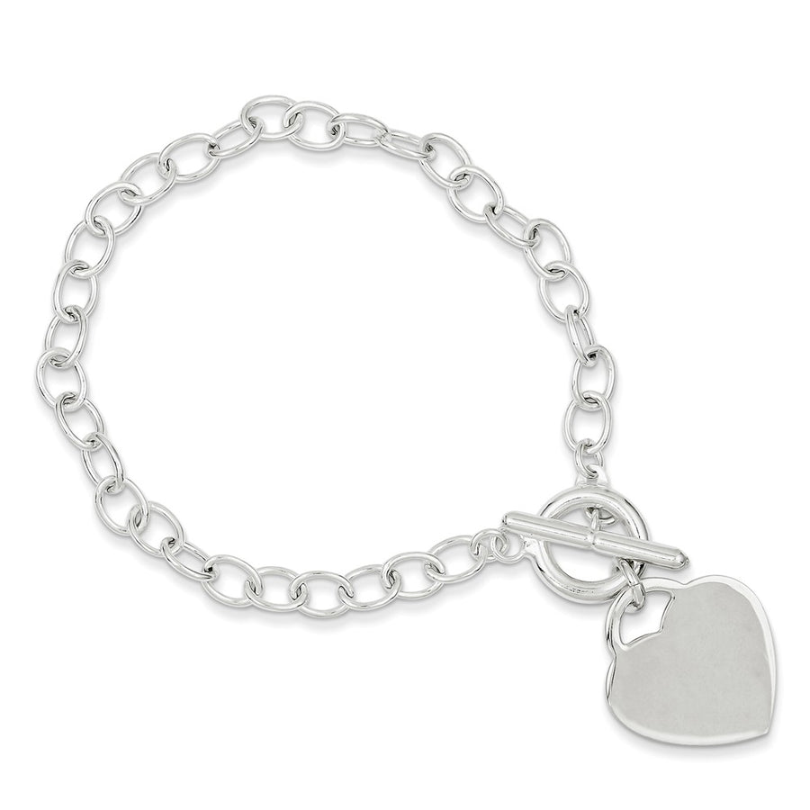 Quality Gold Sterling Silver Oval Link Heart Bracelet