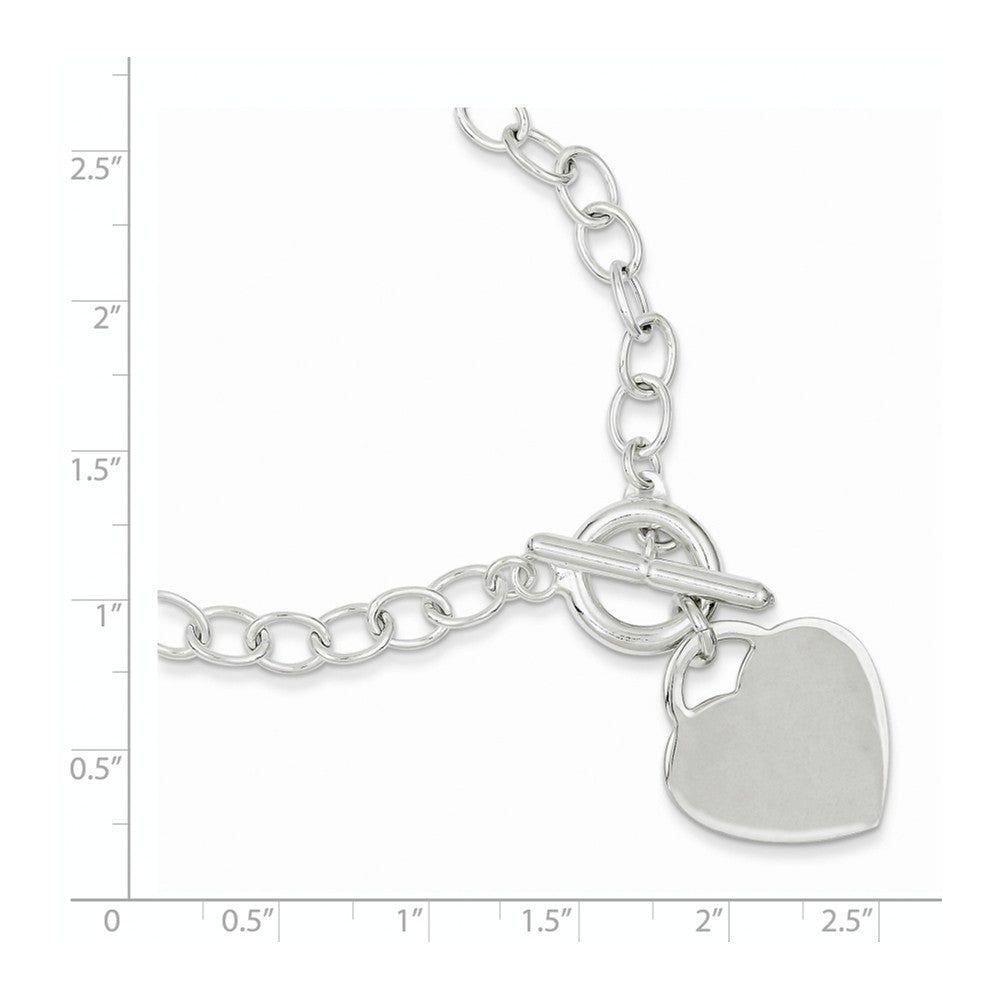 Quality Gold Sterling Silver Oval Link Heart Bracelet