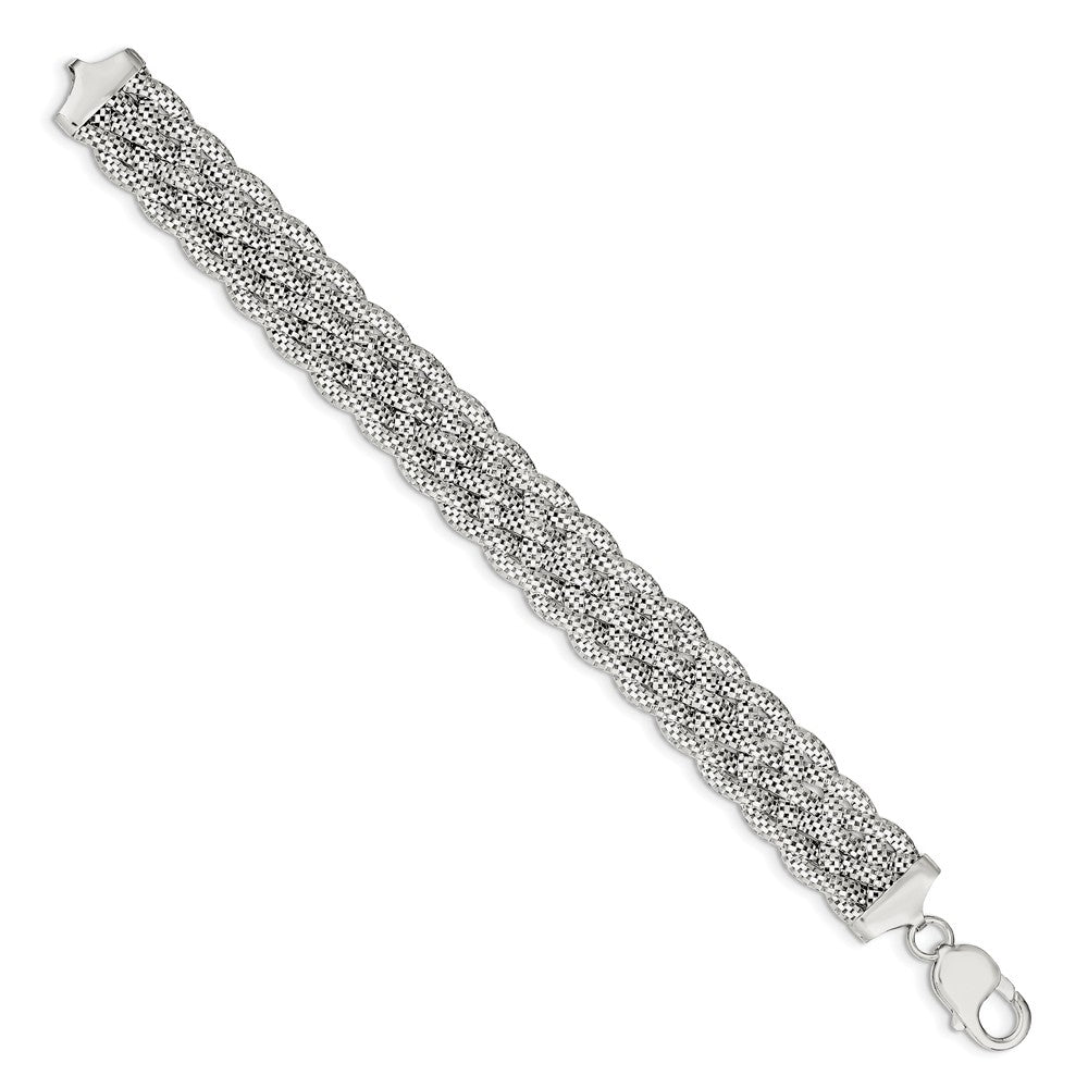 Quality Gold Sterling Silver Braided Bracelet