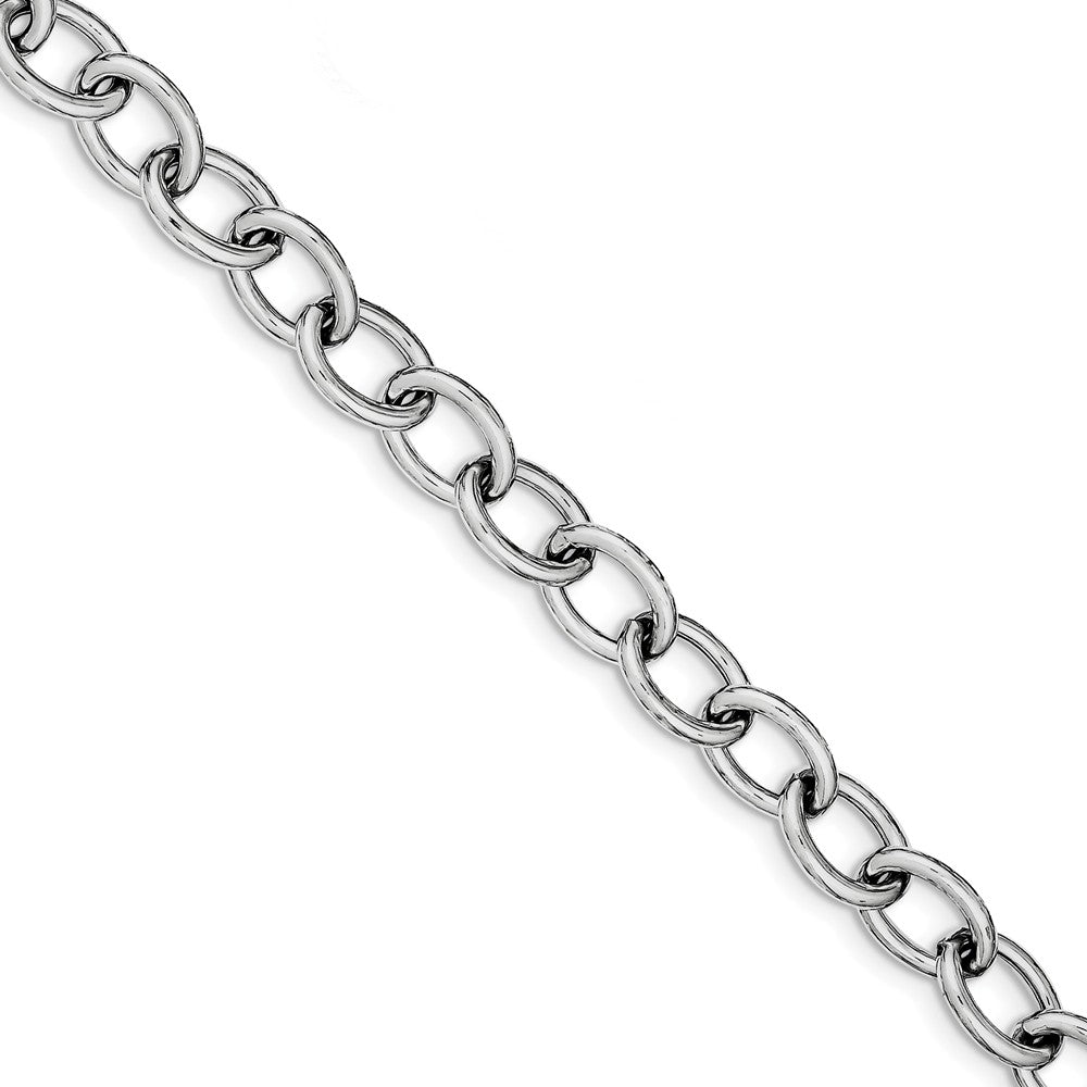 Quality Gold Sterling Silver Rhodium Plated Oval Link Bracelet