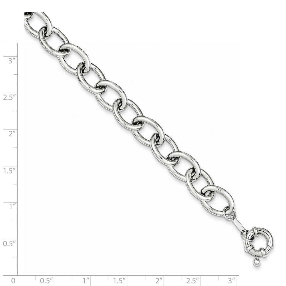 Quality Gold Sterling Silver Rhodium Plated Oval Link Bracelet