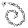 Quality Gold Sterling Silver Rhodium Plated Textured Bead Bracelet