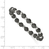 Quality Gold Sterling Silver Ruthenium-plated Laser Cut Bead Stretch Bracelet