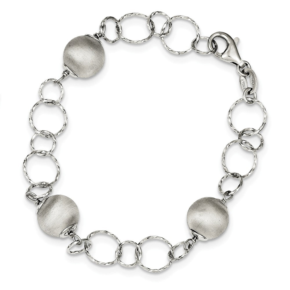 Quality Gold Sterling Silver Brushed and Polished Bracelet