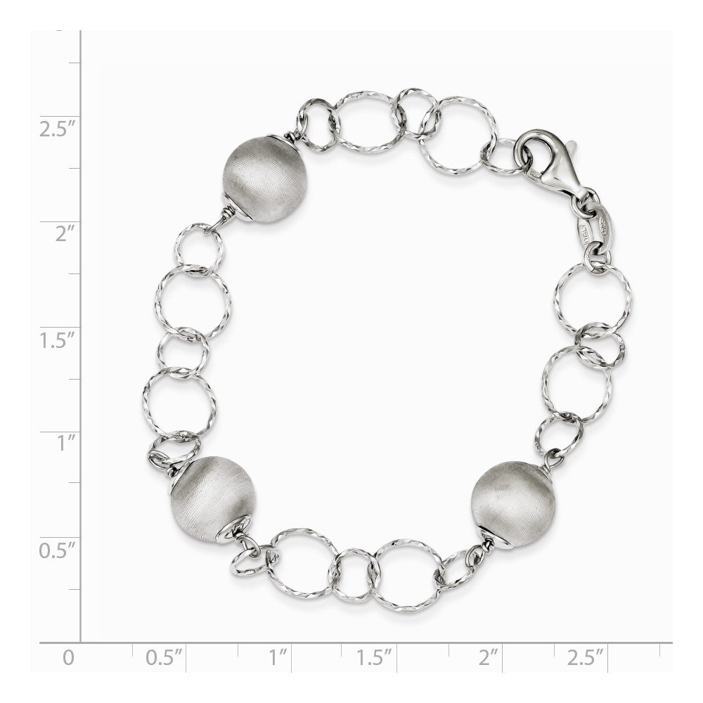 Quality Gold Sterling Silver Brushed and Polished Bracelet