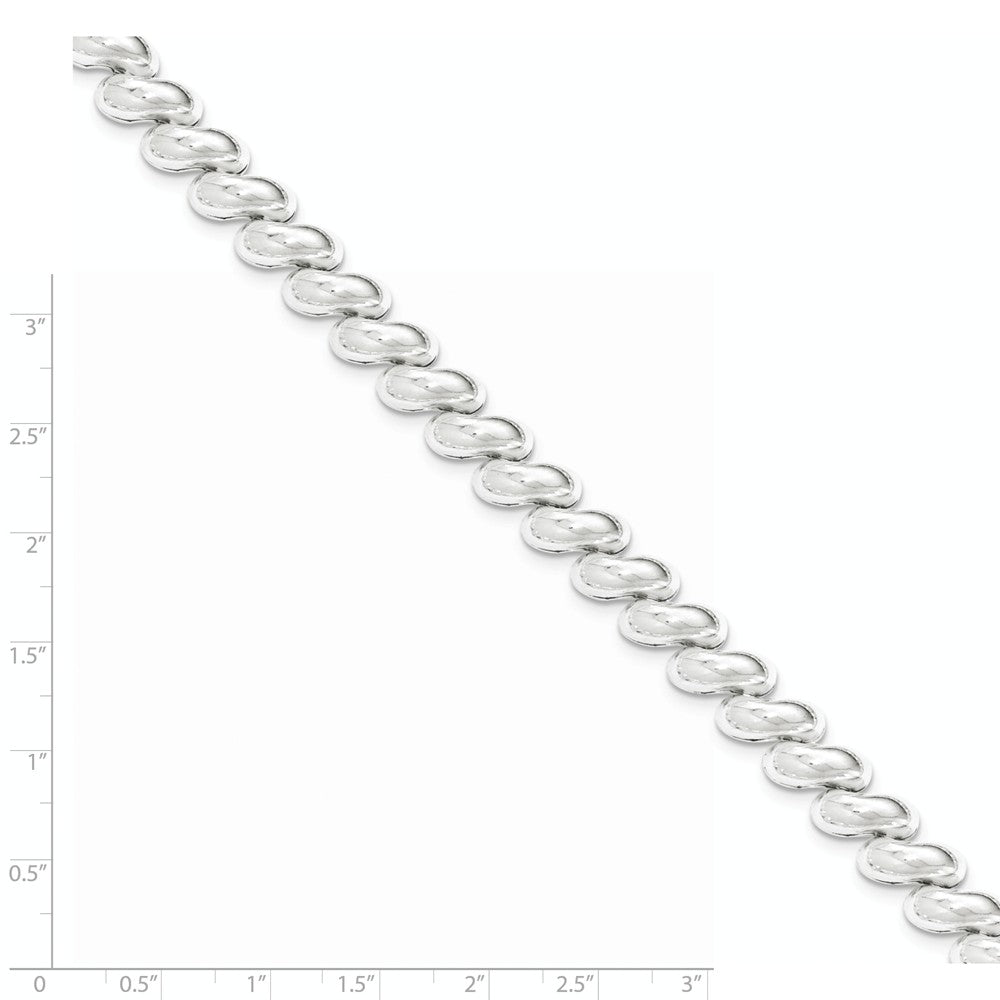 Quality Gold Sterling Silver Fancy Link 7.5in Bracelet