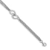 Quality Gold Sterling Silver Rhodium-plated Hearts Double Chain Bracelet