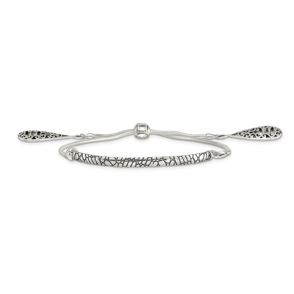 Quality Gold Sterling Silver Filigree Teardrops Adjustable Bracelet