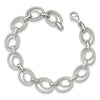 Quality Gold Sterling Silver Polished And Textured Link Bracelet