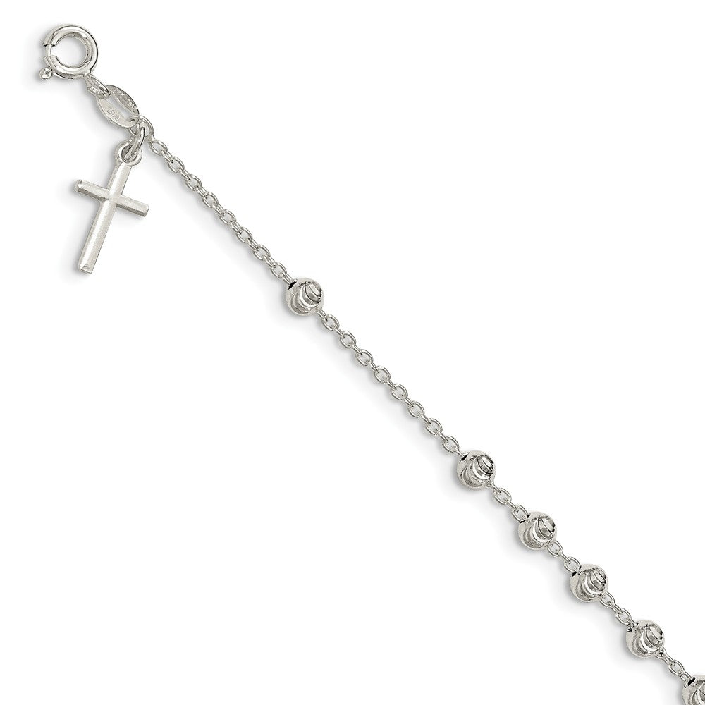 Quality Gold Sterling Silver Cross Charm Bracelet